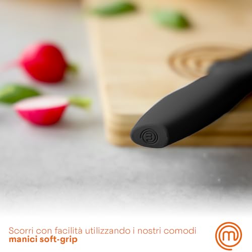 Thumbnail 6 de MasterChef Set Coltelli da Cucina con Ceppo Universale – 5 Pezzi, Lame Affilate, Manici Neri
