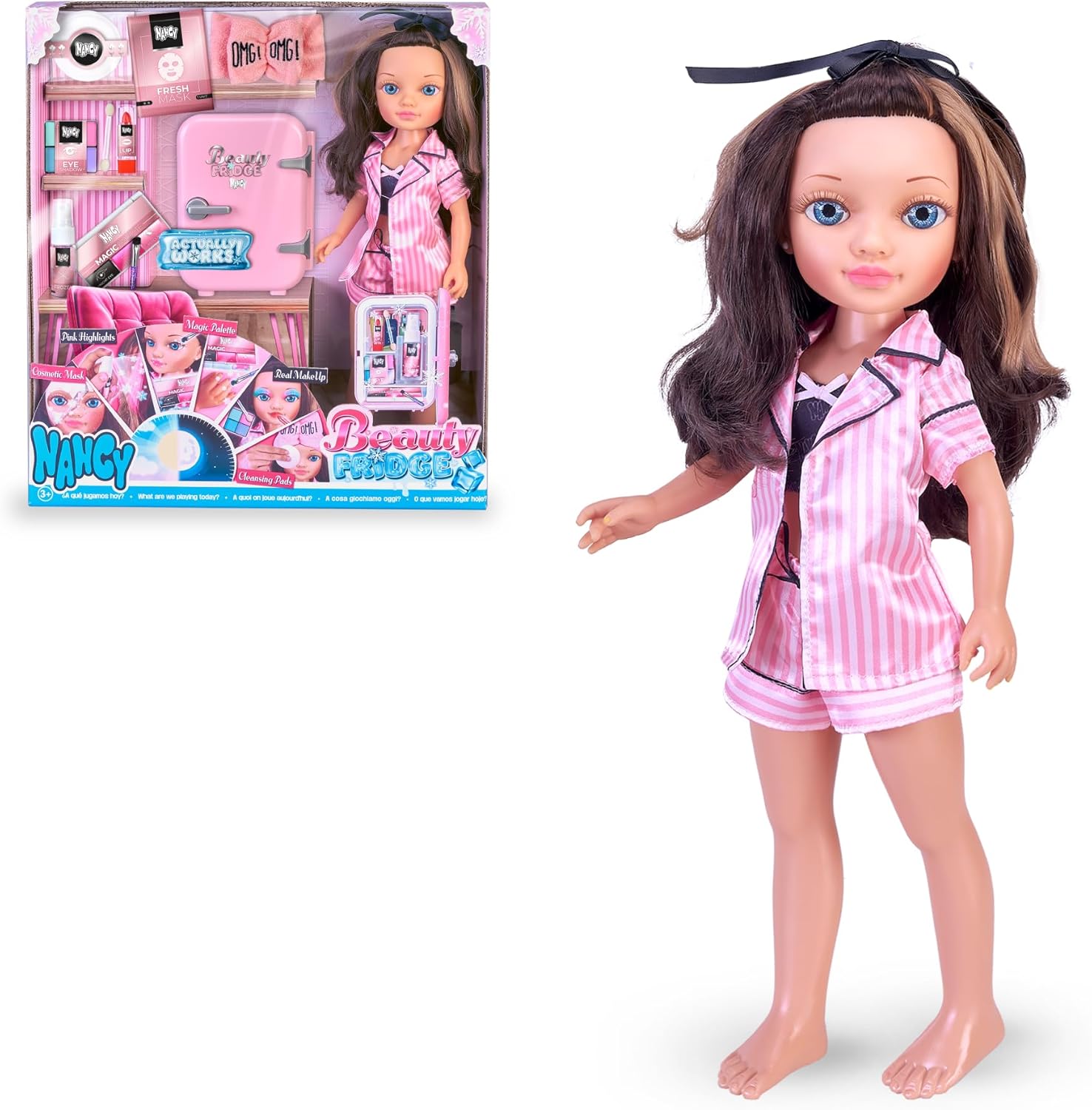 Detalle de Nancy Beauty Fridge Famosa (NAC74000), frigorifero con accessori per trucco e routine beauty per bambine e bambini +3 anni