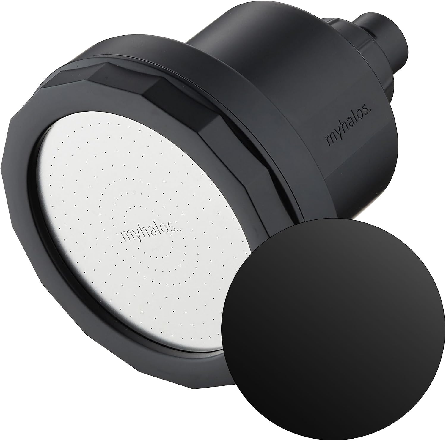 Detalle 2 de myhalos FIXED-SHOWERHEAD-BLACK Filtered Shower Head, Black, 3 Settings