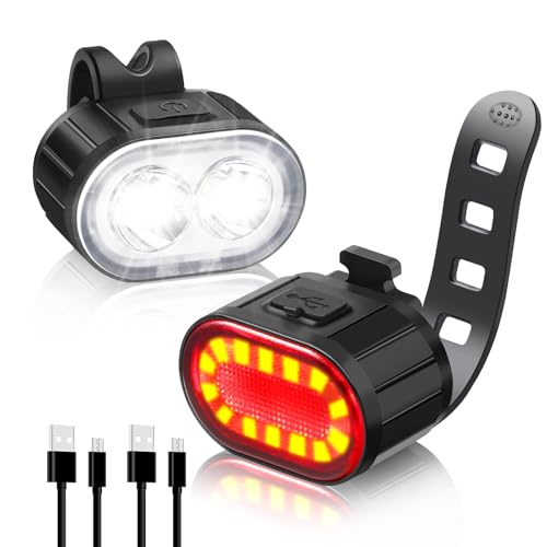 Detalle de Blendura Luces de Bicicleta Delantera y Trasera con 4+6 Modos, USB Recargable e IPX4