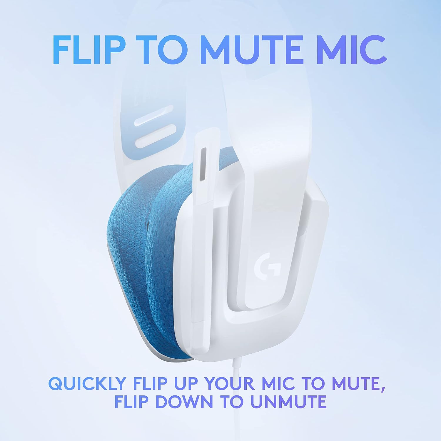 Detalle de Logitech G G335 Wired Gaming Headset – Lightweight, Flip-to-Mute Mic, 3.5mm Jack