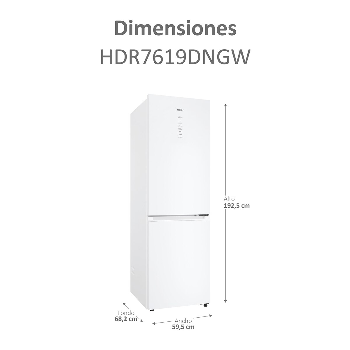 Thumbnail 4 de Haier HDR7619DNGW frigorífico 60 cm Total No Frost