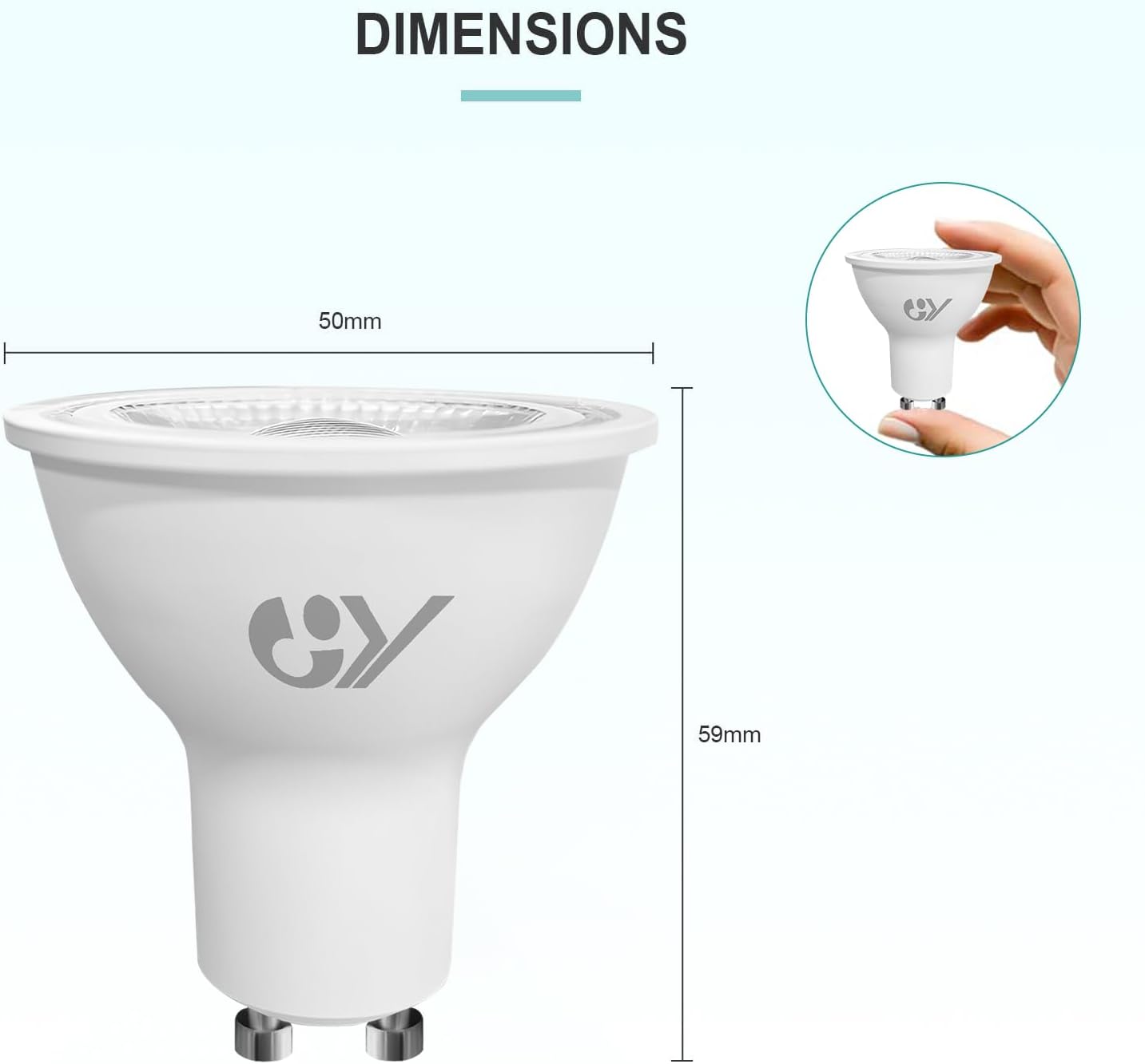 Detalle de GY GU10 LED bulb 4.9W 780lm, 10 pack