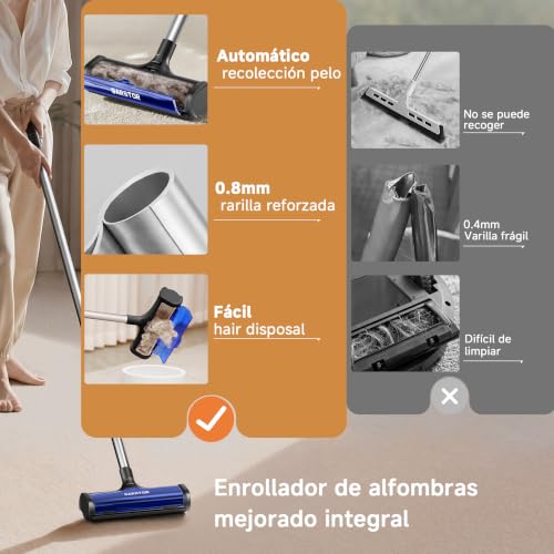 Detalle de Garstor Rodillo Quitapelusas para Alfombras con Depósito Automático y Mango Largo