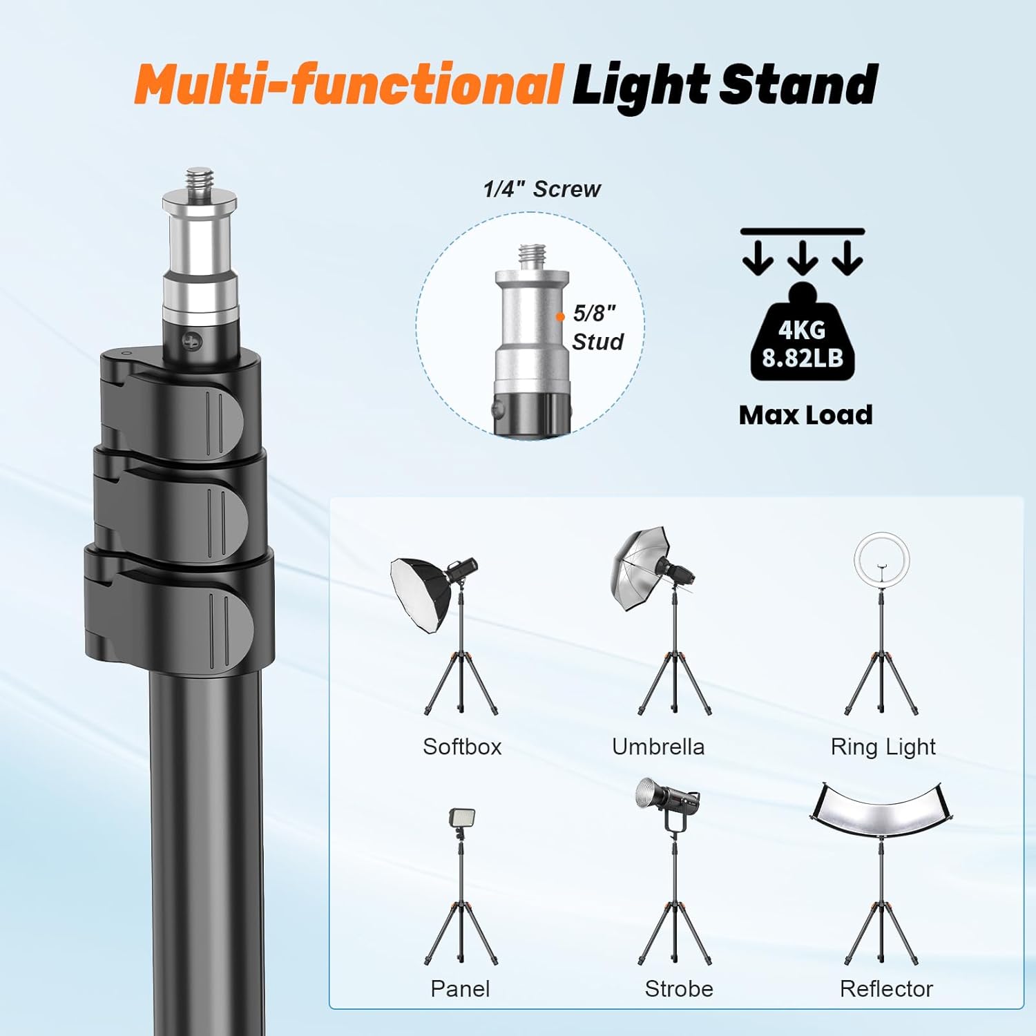 Thumbnail 2 de XXZU 83in (210cm) Camera Tripod with Ball Head