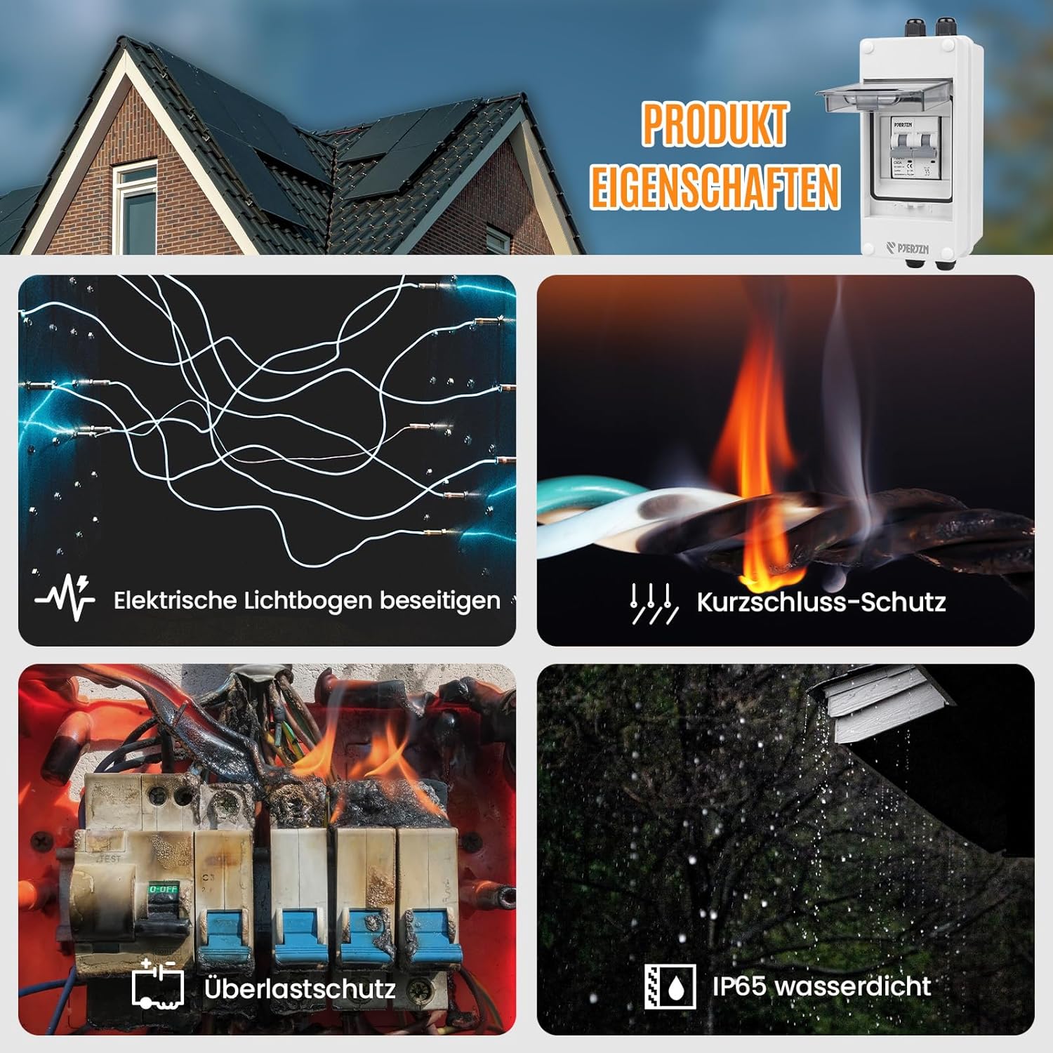 Thumbnail 3 de PJERJZN DC Trennschalter für PV-Anlagen (1000 V DC) im wasserdichten Gehäuse, 30 A