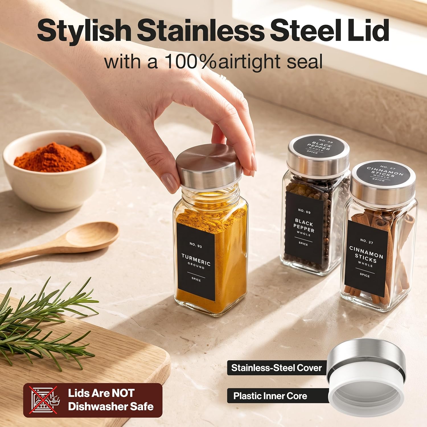 Thumbnail 5 de EDELHAUS Glass Spice Jars 24-pack 🧂