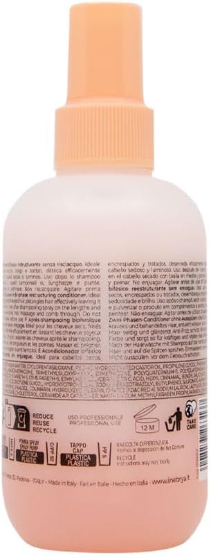Detalle 2 de Inebrya Ice Cream Keratin Bi-Phase Conditioner Ristrutturante 200 ml – morbidezza senza risciacquo per capelli secchi e crespi