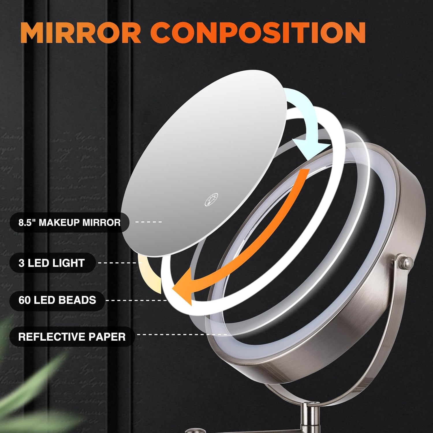 Thumbnail 6 de VORREMIRR 15x 8" Rechargeable Magnifying Mirror 🪞