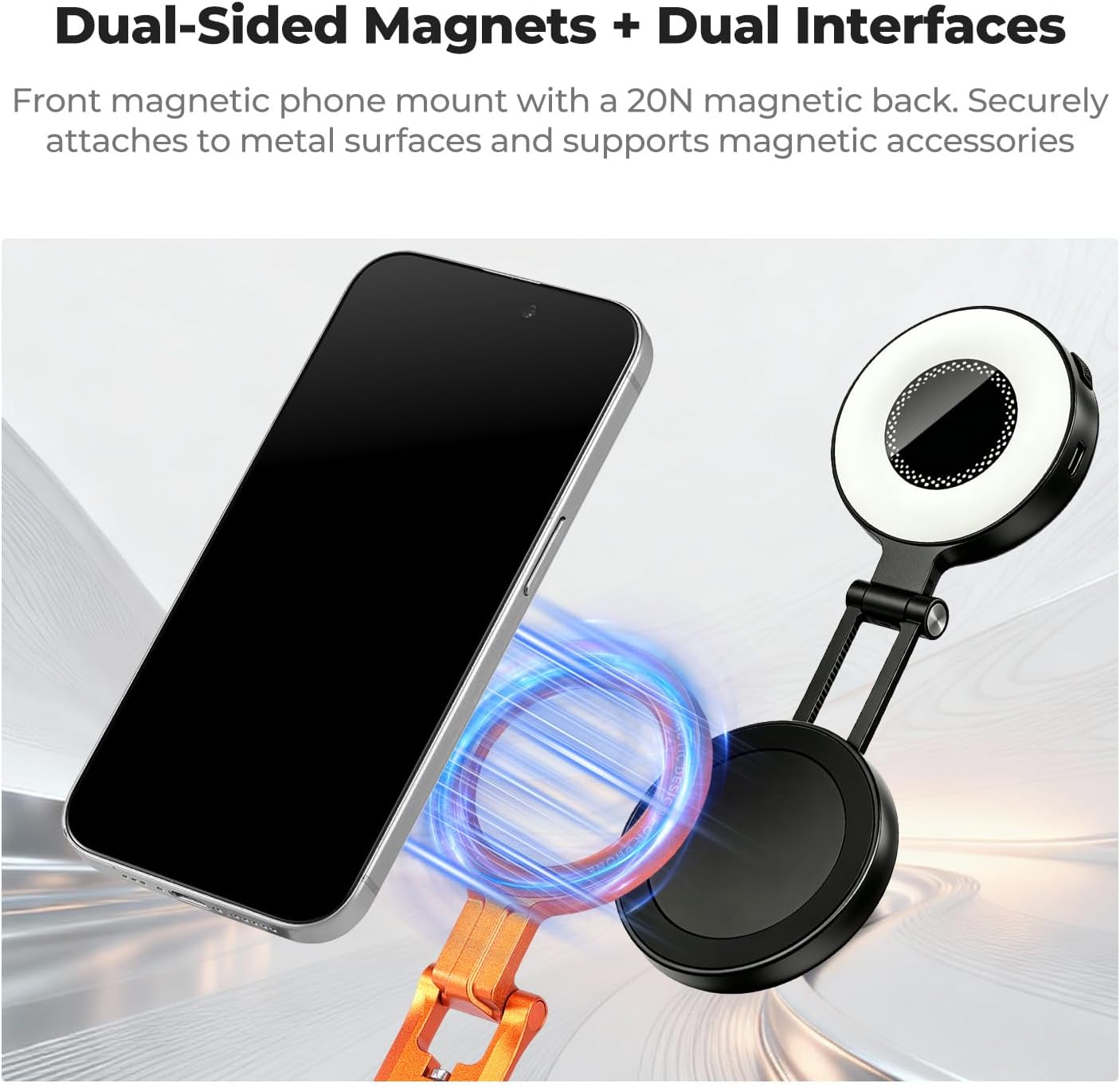 Detalle 2 de K&F CONCEPT Magnetic Phone Tripod, Orange