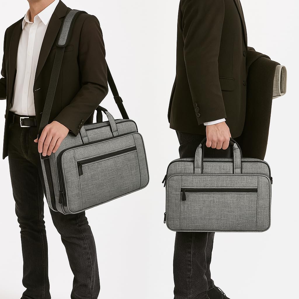 Detalle 2 de Mancro 17 Inch Laptop Messenger Shoulder Bag – Expandable, Waterproof & Multi-Compartment