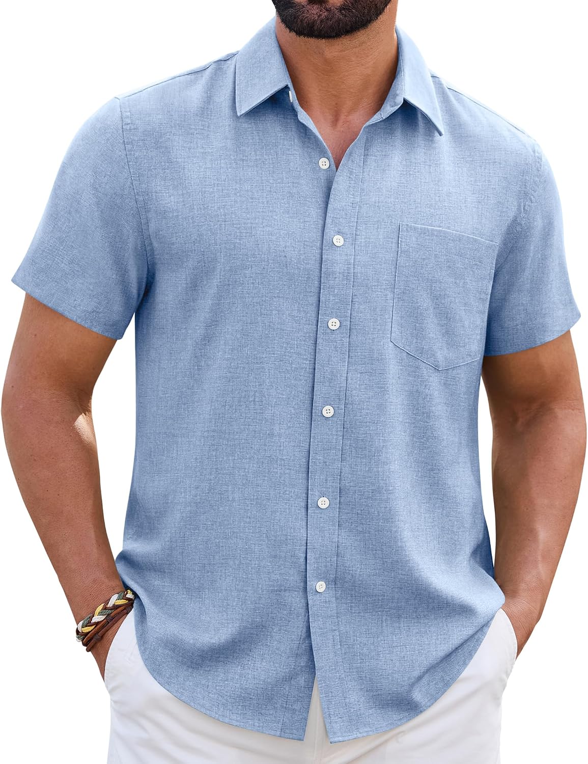 Detalle 2 de ROUWELL Men's Linen-Blend Shirt