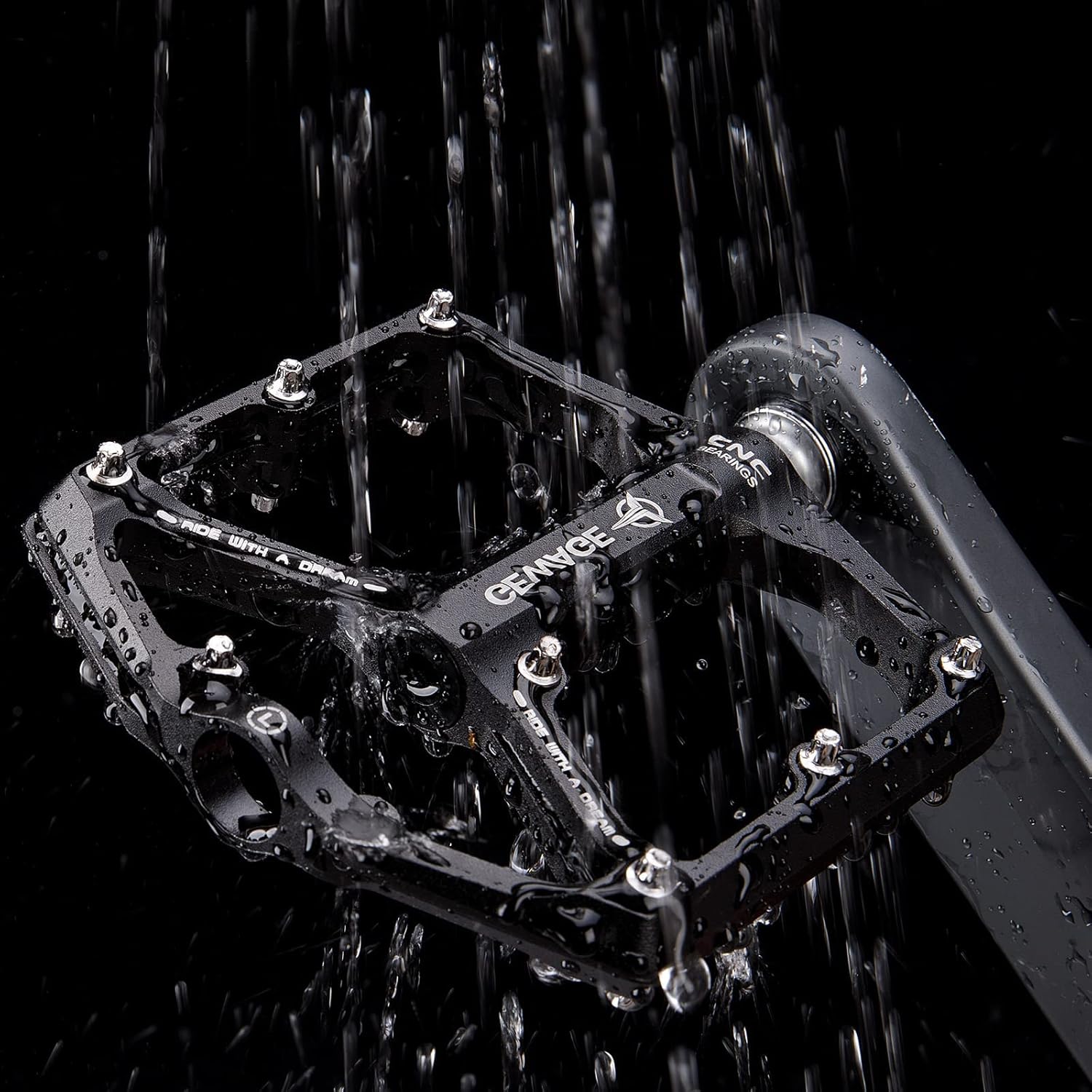 Thumbnail 6 de GEWAGE Road/Mountain Bike Pedals – 3 Bearings, 9/16” CNC Flat Pedals with Removable Anti-Skid Nails