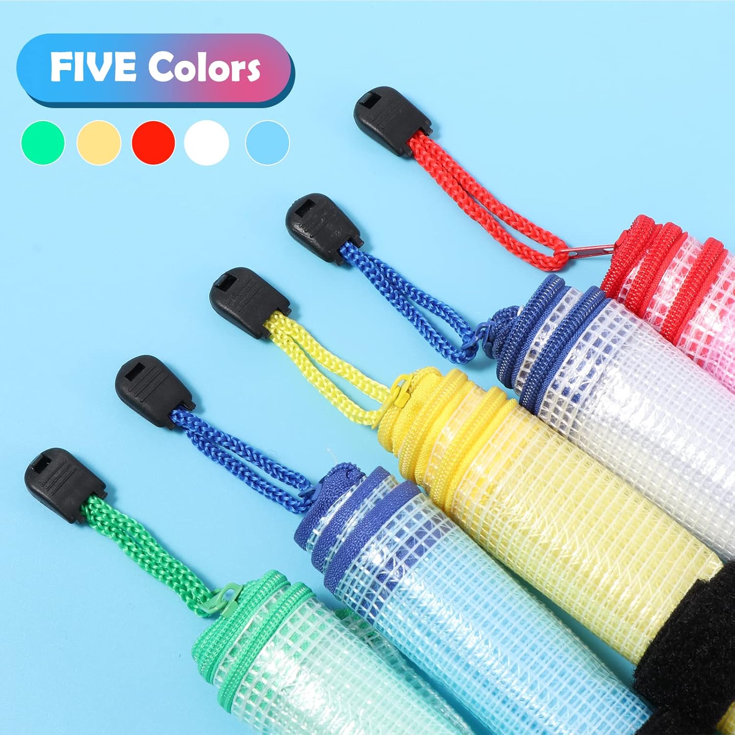 Detalle 2 de Oderra Borse di File: 15 Buste ZIP A5 impermeabili in PVC, 5 colori