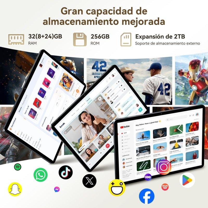 Detalle de Tableta ExcitPower T12 Pro WiFi + 4G 11,5 pulgadas, 8GB/256GB, gris con teclado y stylus