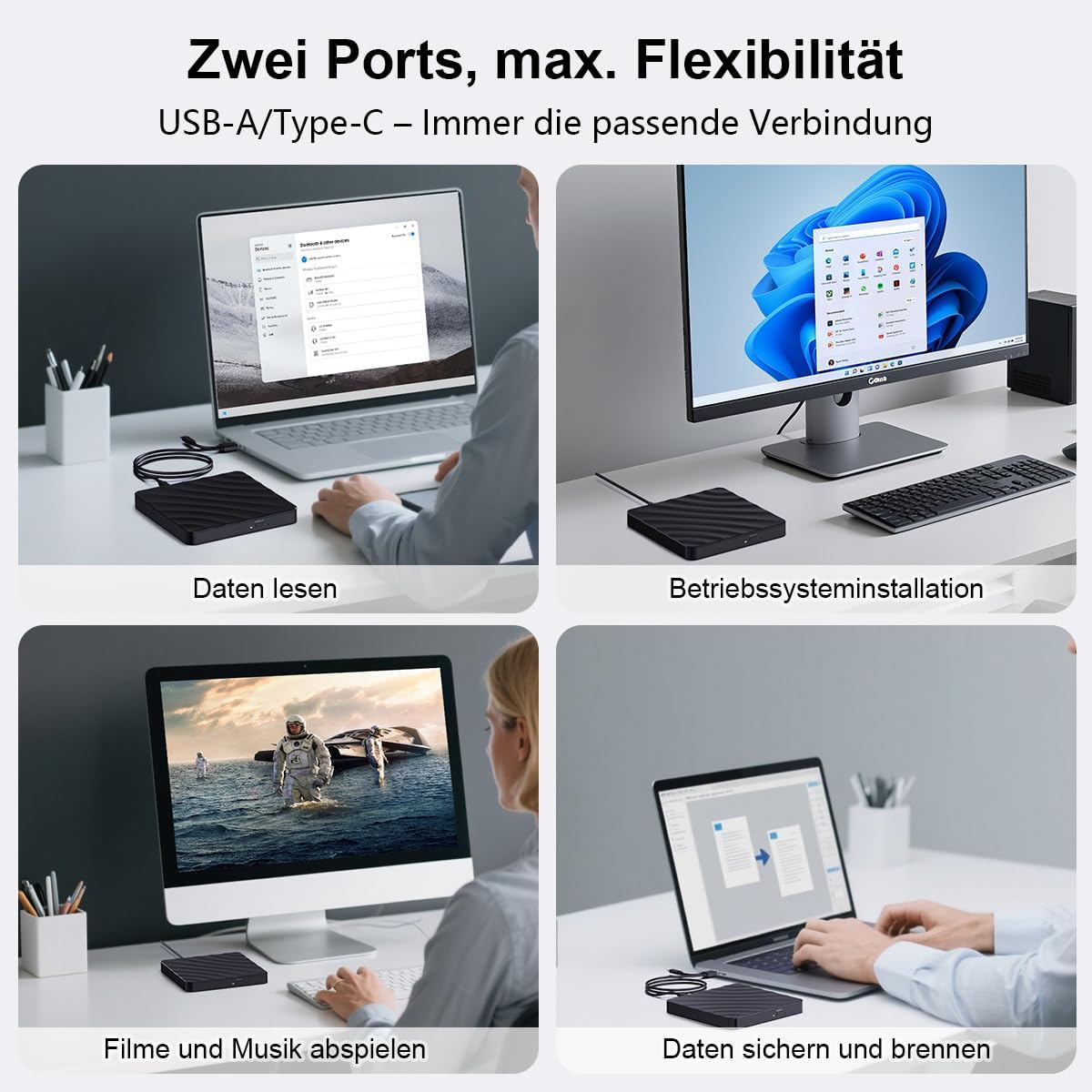 Thumbnail 6 de Lecteur CD/DVD externe USB 3.0 (graveur DVD) pour PC, Windows, Mac et Linux
