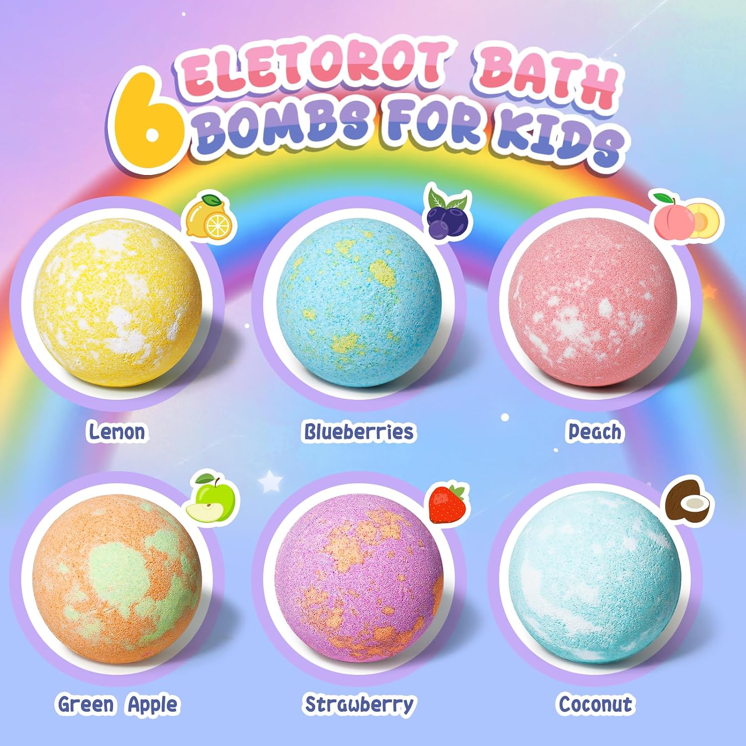 Detalle de Eletorot Bath Bombs for Kids 6-pack
