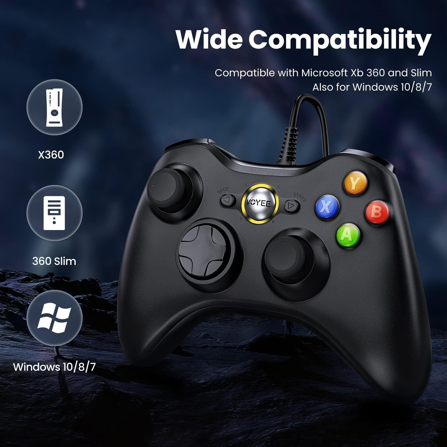 Detalle 2 de VOYEE PC Controller Wired for Xbox 360