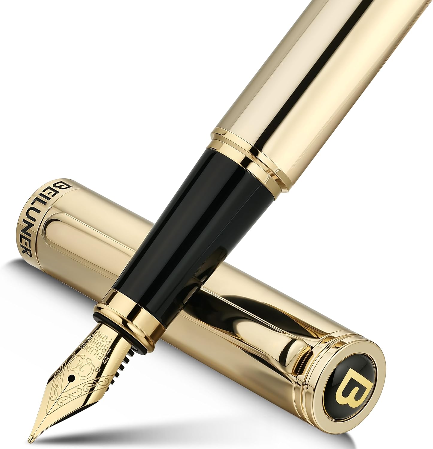 Detalle de BEILUNER Penna Stilografica di Lusso in Oro con Pennino 24K Medio