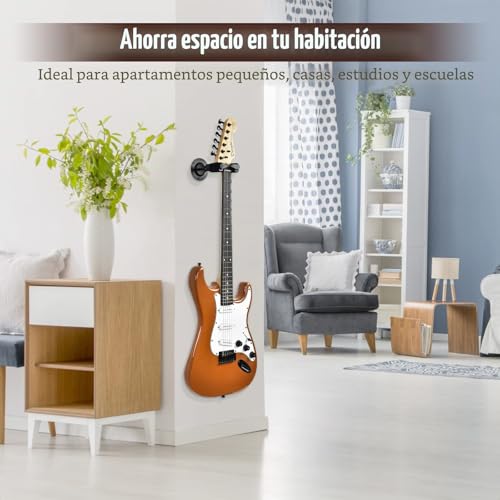 Detalle 2 de OTraki Colgador de Guitarra para Pared con Bloqueo Automático | Soporte duradero para Guitarra, Bajo, Mandolina y Violín