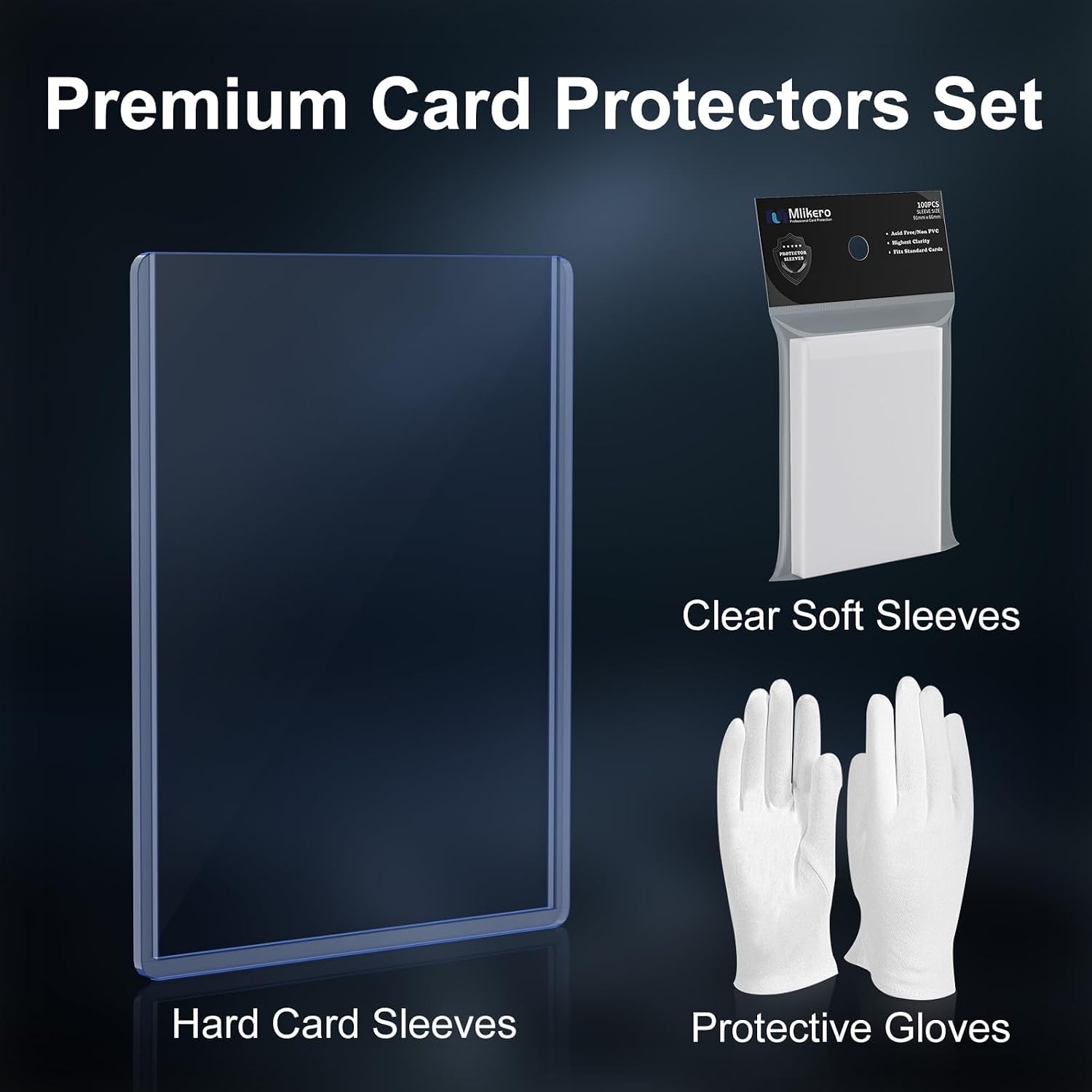 Thumbnail 2 de Mlikero 400 Pcs Card Sleeves: 3" x 4" Hard Sleeves + 200 Soft Sleeves, Non-PVC, Acid-Free for MTG and Sports Cards