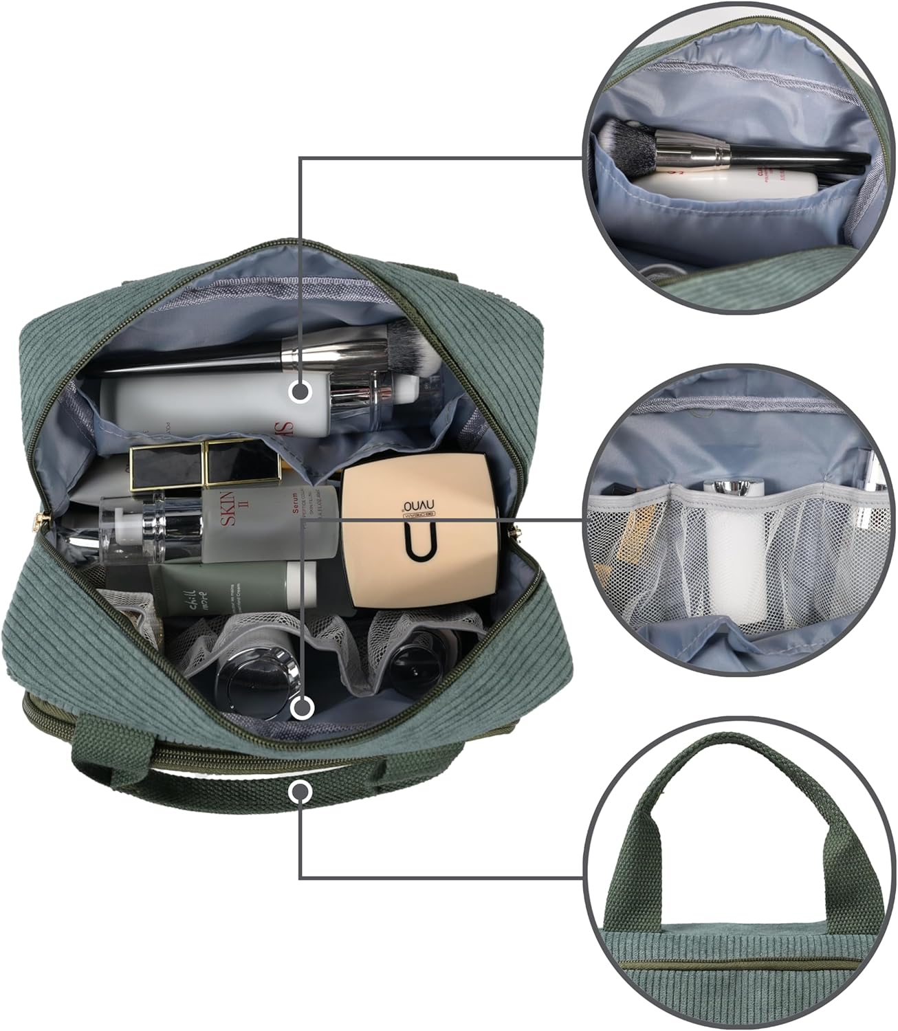 Thumbnail 2 de Funtlend Kulturtasche Damen Cord Kosmetiktasche