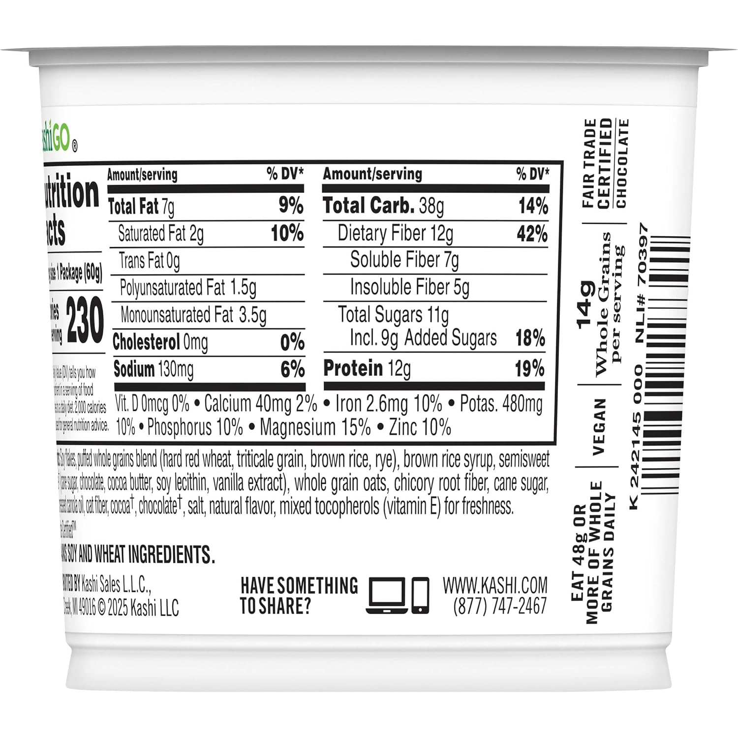 Thumbnail 6 de Kashi GO 00018627116981 Chocolate Crunch Cereal, 12 Ready-to-Eat Cups