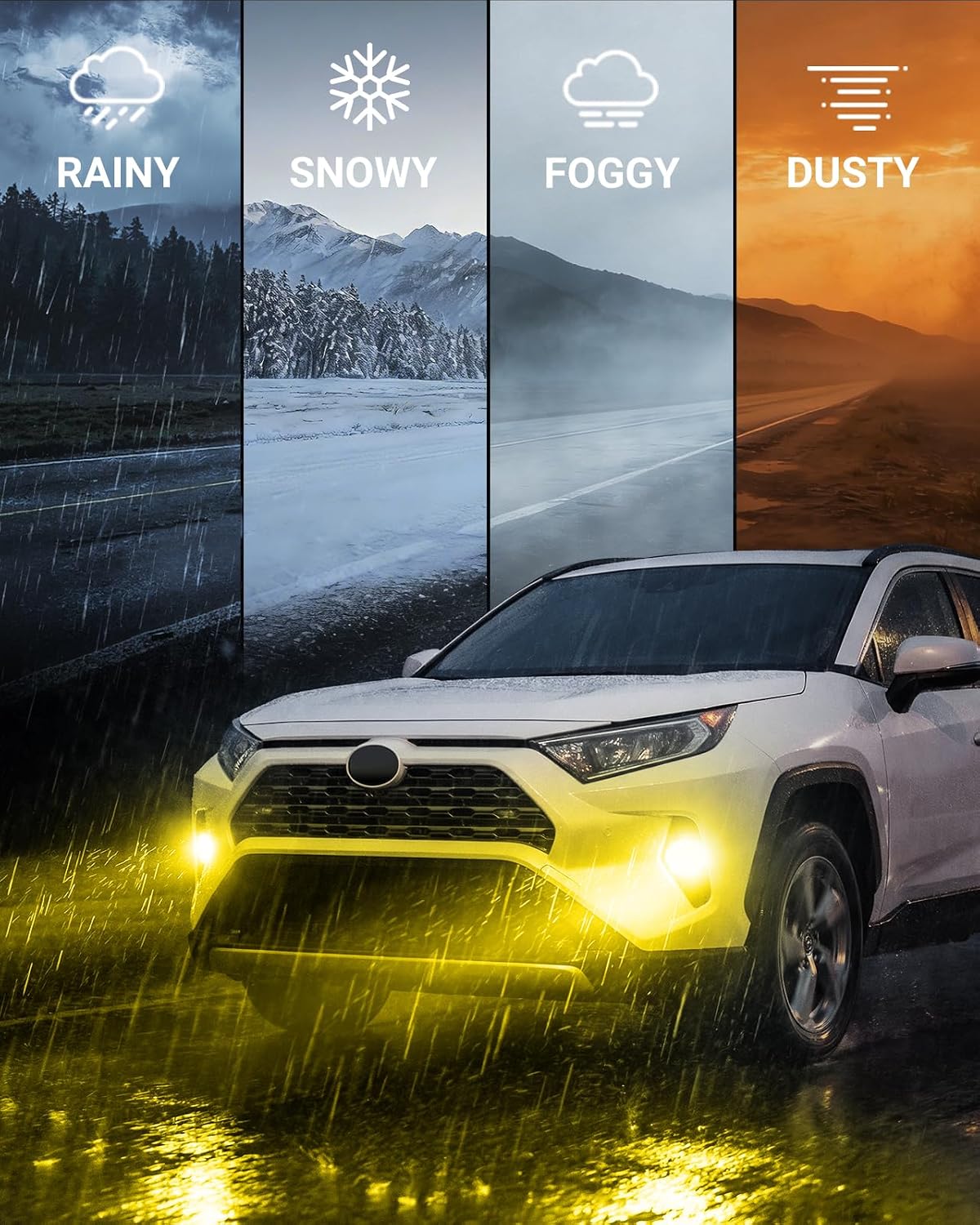 Thumbnail 5 de SEALIGHT H11/H16/H8 Yellow LED Fog Light Bulb (2-Pack) — 18000LM, IP68, 80,000 Hours