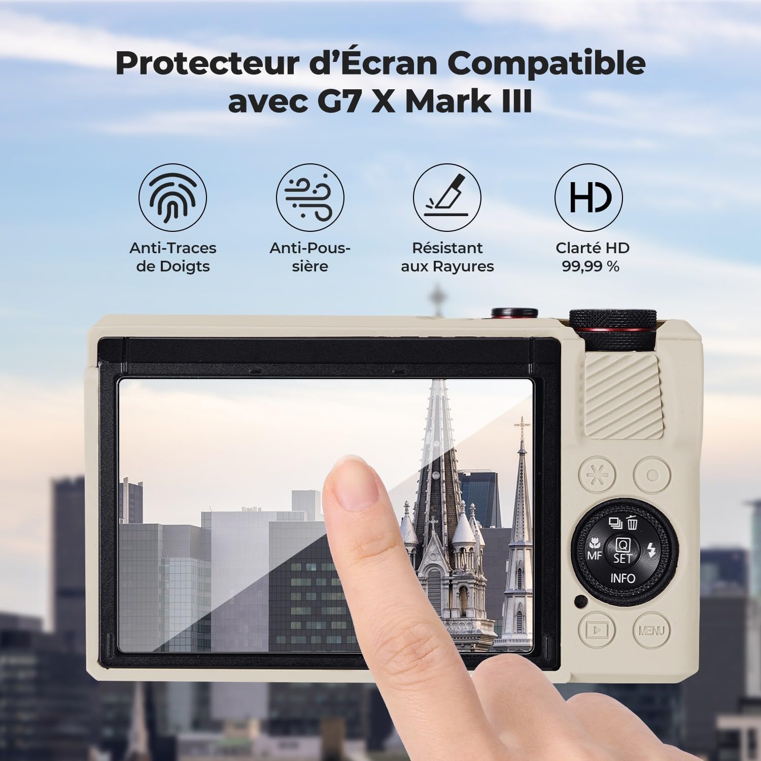 Thumbnail 6 de K&F CONCEPT Coque de Protection en Silicone Pour Canon PowerShot G7X Mark III / G7X3 – Beige