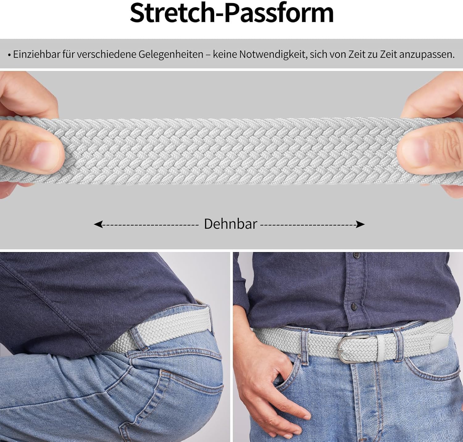 Thumbnail 3 de TANGCHAO Stoffgürtel Stretch 3,3 cm breit
