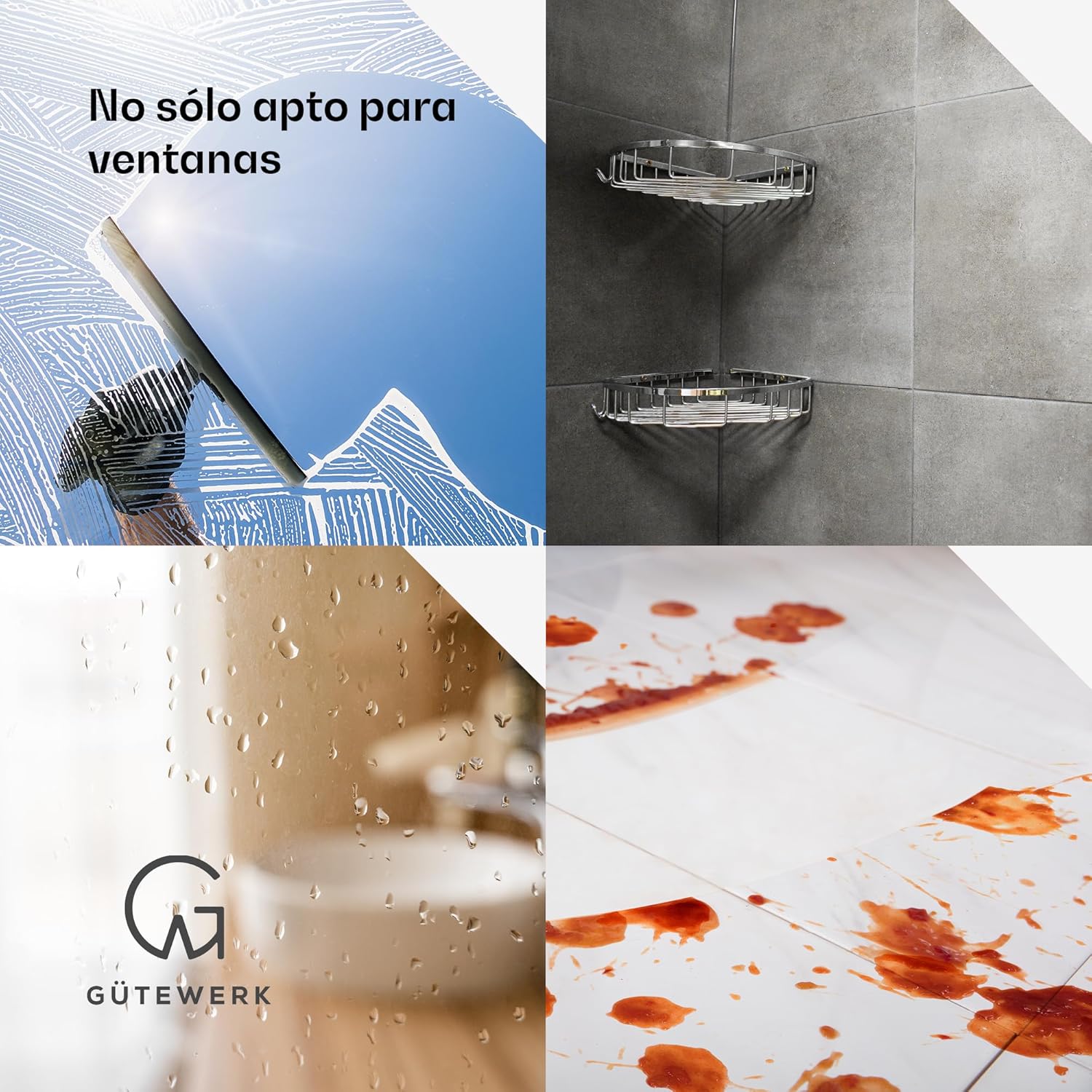 Detalle 2 de Gütewerk Rasqueta y Trapo 2 en 1 para Cristales y Mamparas