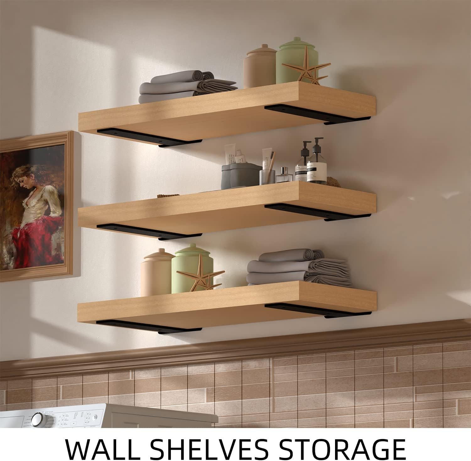 Detalle 1 de ITHKFU Equerre Etagere hyllkonsoler, 15 cm, svart järn, 6-pack