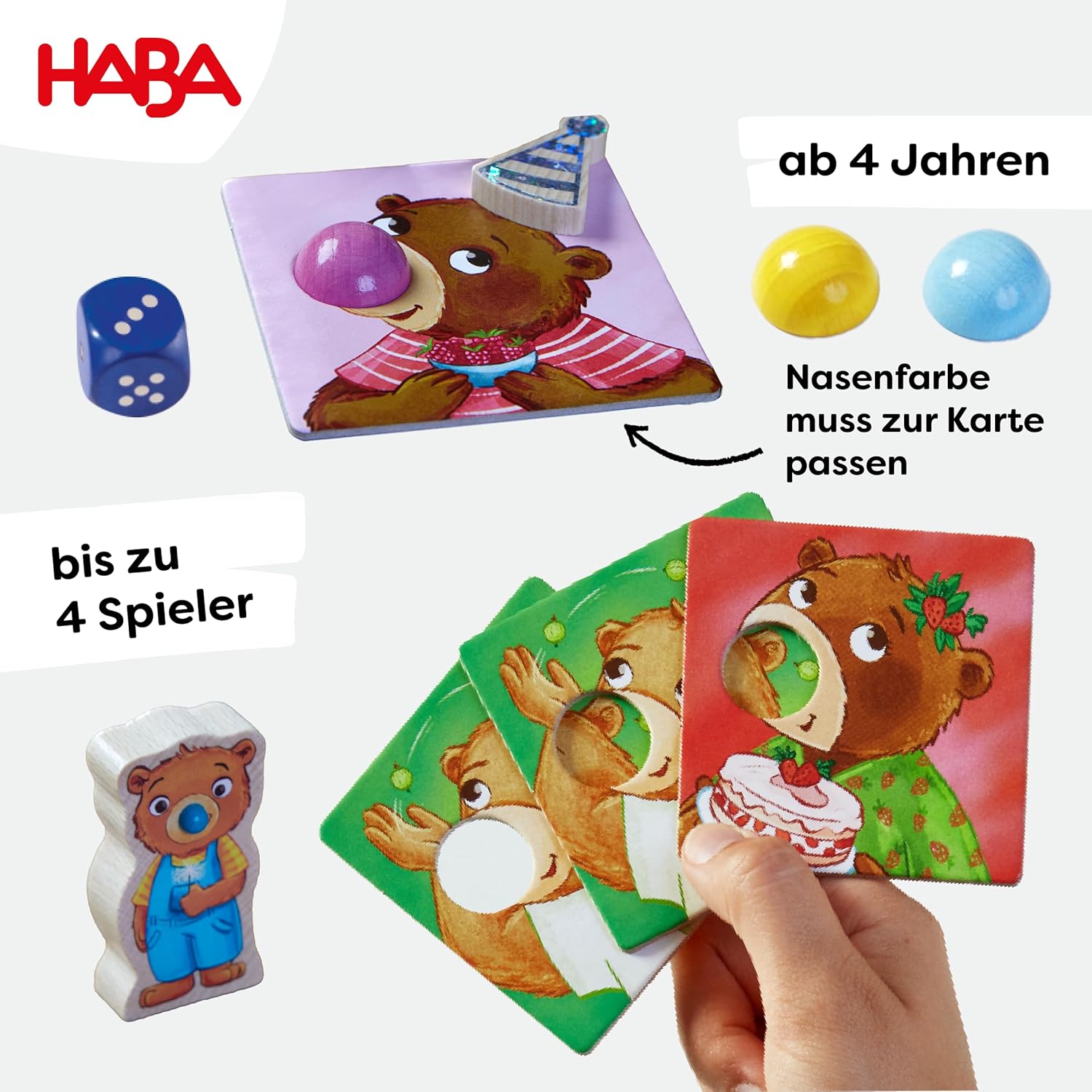 Thumbnail 2 de HABA Nasenbär „Hast du den richtigen Riecher?“ – Karten-Würfelspiel ab 4 Jahren (201088100)