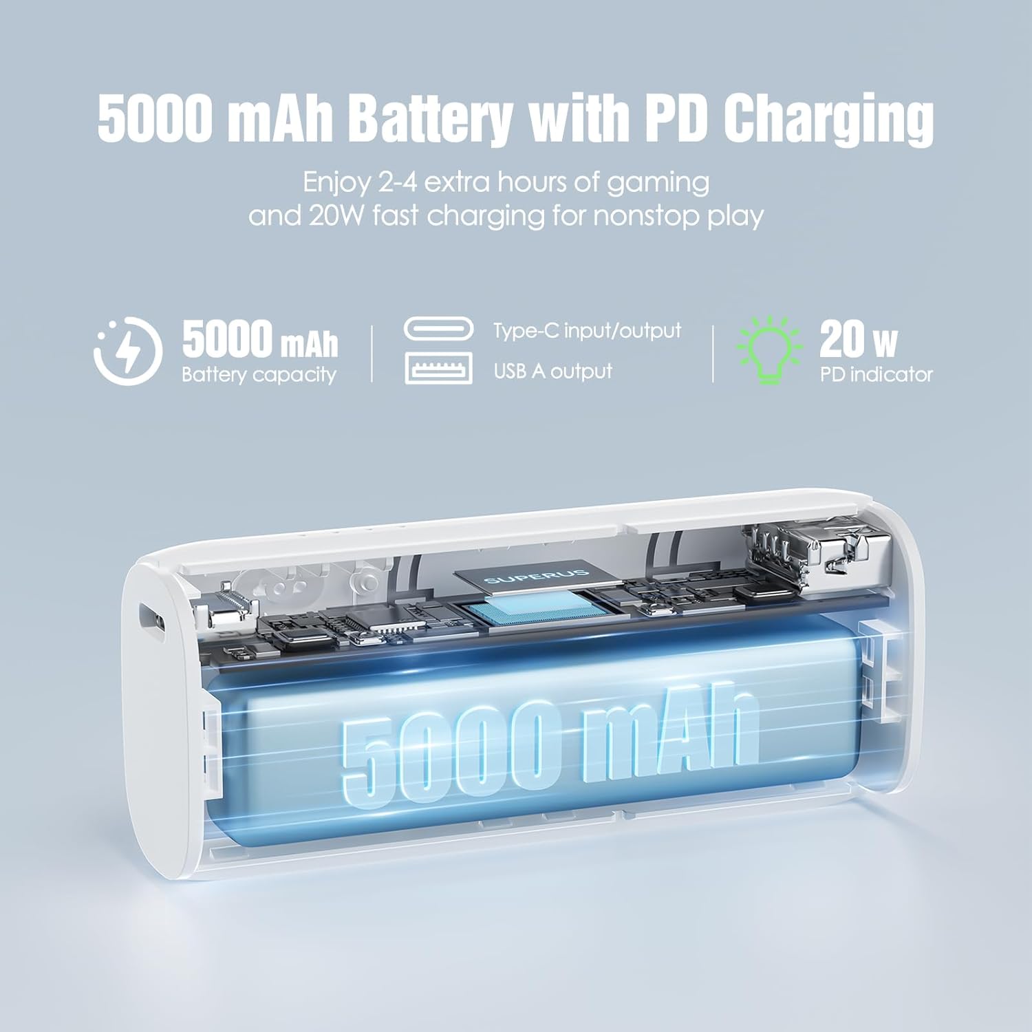 Thumbnail 3 de SUPERUS 5000mAh Battery Pack for Meta Quest 3/3S & Oculus Quest 2