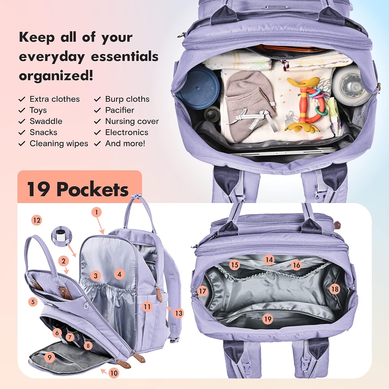 Thumbnail 4 de Dikaslon Wickeltasche Rucksack 42 x 20 x 30