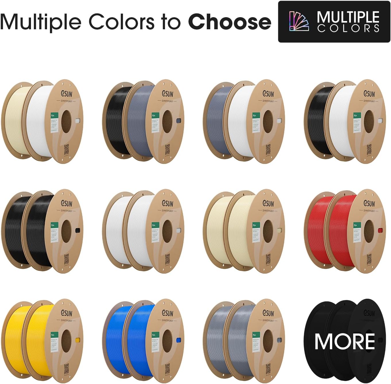 Thumbnail 6 de eSUN PLA+ Filament 1.75mm – Enhanced Toughness, 2 Spools (2 x 1kg) in Grey