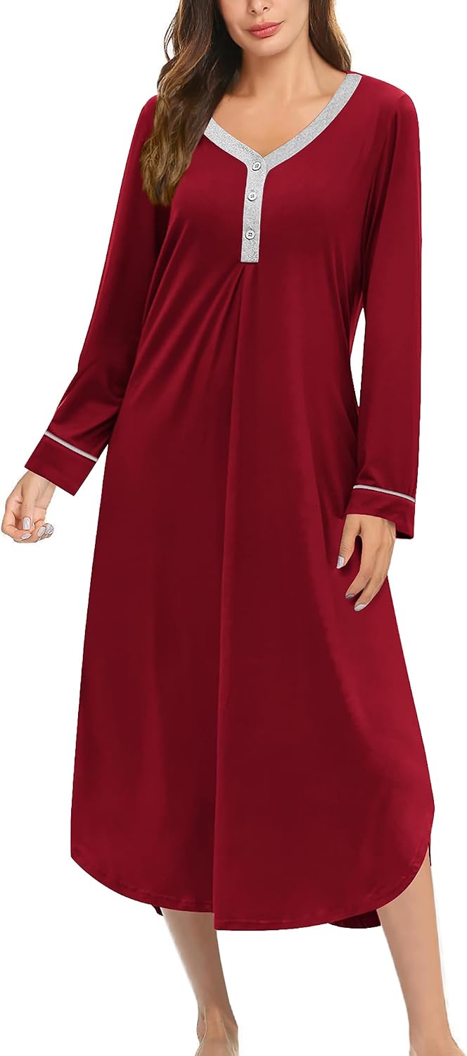Detalle de Ekouaer Women's Modal Nightgown