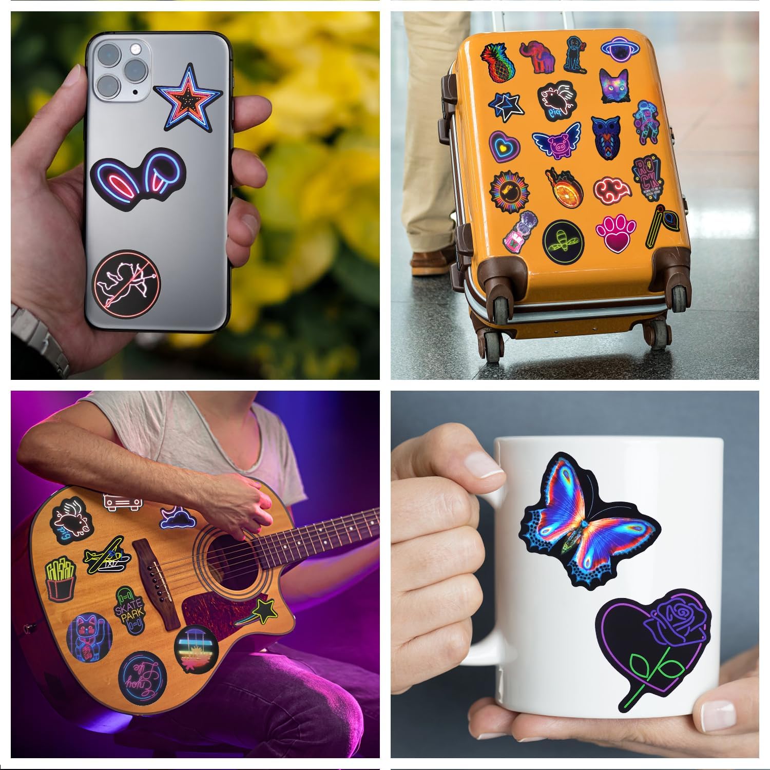 Thumbnail 6 de 200 Pcs Cool Neon Stickers pack for kids 🎨