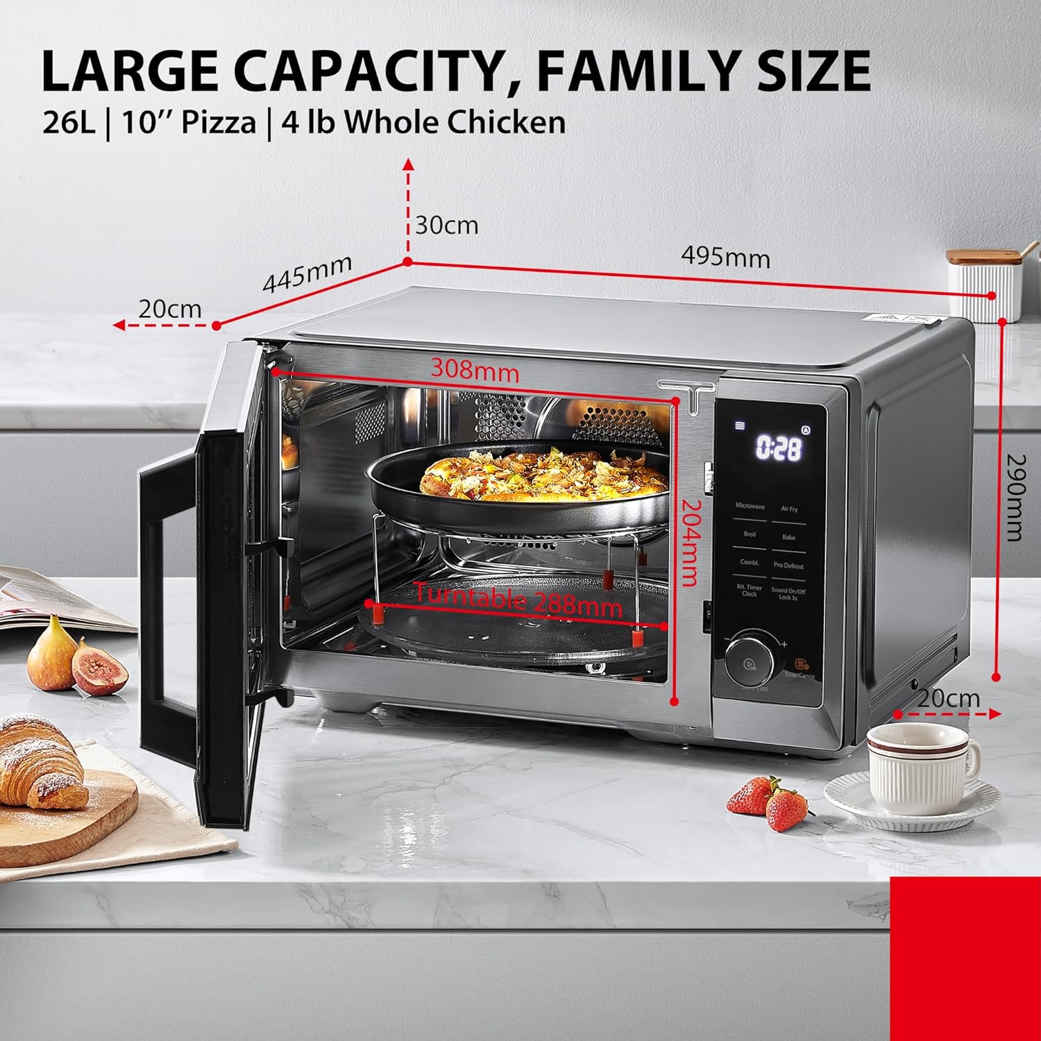Thumbnail 6 de TOSHIBA Air Fry Auto Menu Combo 5-IN-1 Countertop Microwave Oven (26L) ML2-EC26SF(BS)