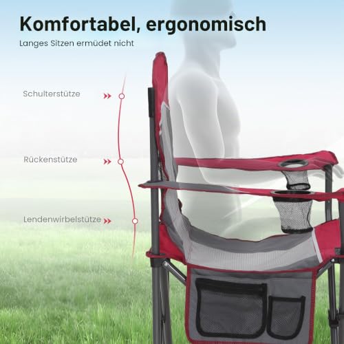 Thumbnail 6 de HIGH POINT SPORTS Campingstuhl Faltbar Angelstuhl mit Mesh-Rücken – stabil, leicht und vielseitig