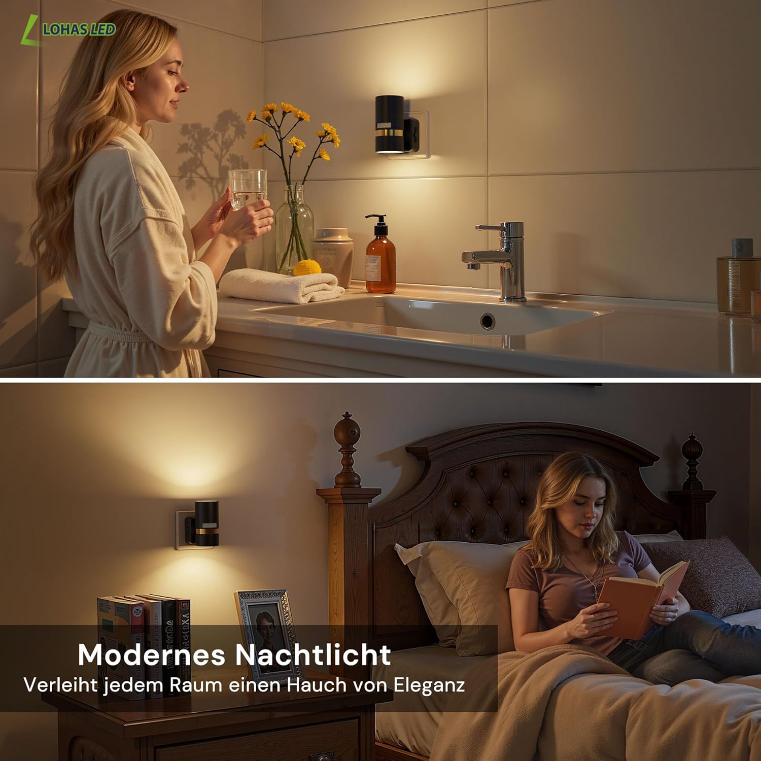 Thumbnail 5 de LOHAS-LED Nachtlicht mit Bewegungsmelder – 2er-Pack, dimmbares Warmweiß 3000K