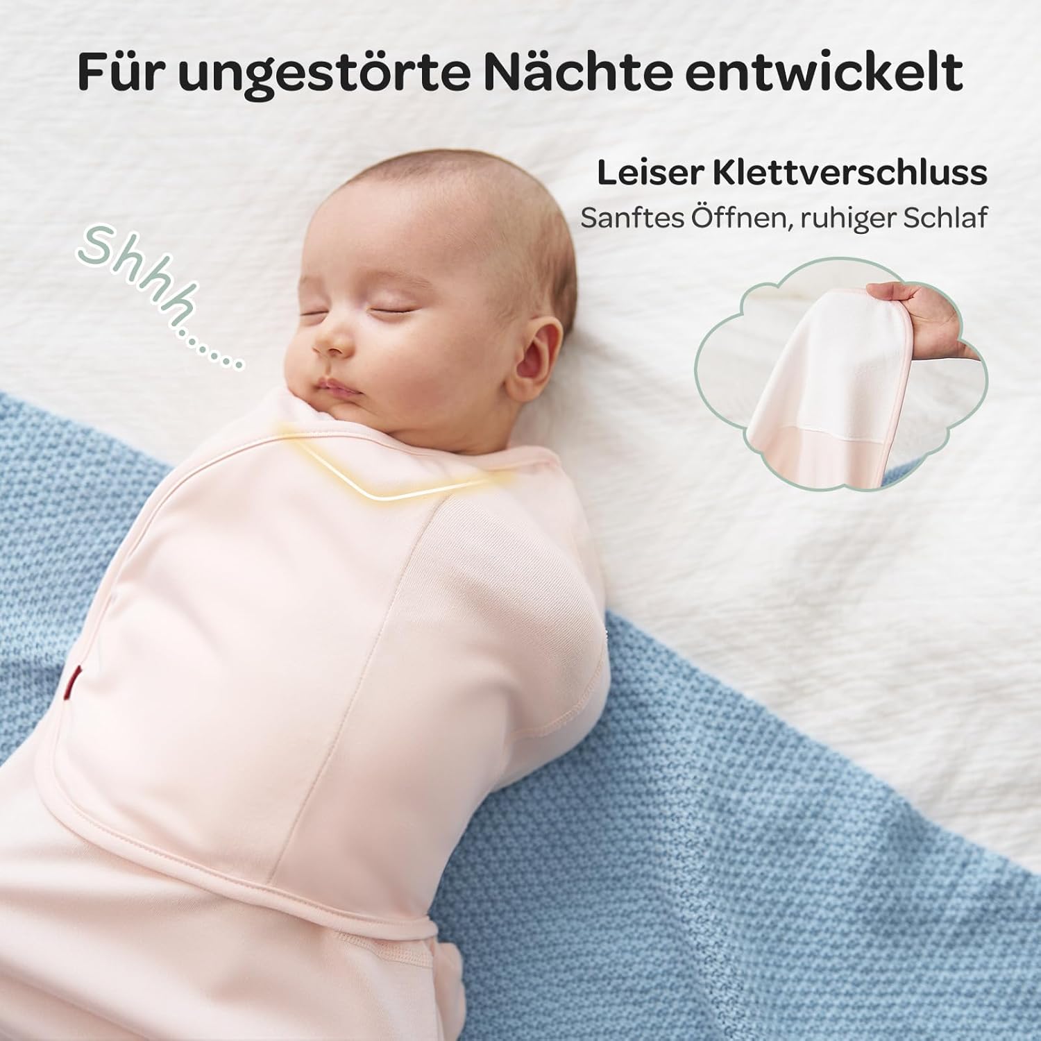 Thumbnail 2 de Momcozy Pucksack Baby 0–3 Monate, 2er-Pack in Rosa – leiser Verschluss und Reißverschluss für einfache Wickel- und Schlafphasen