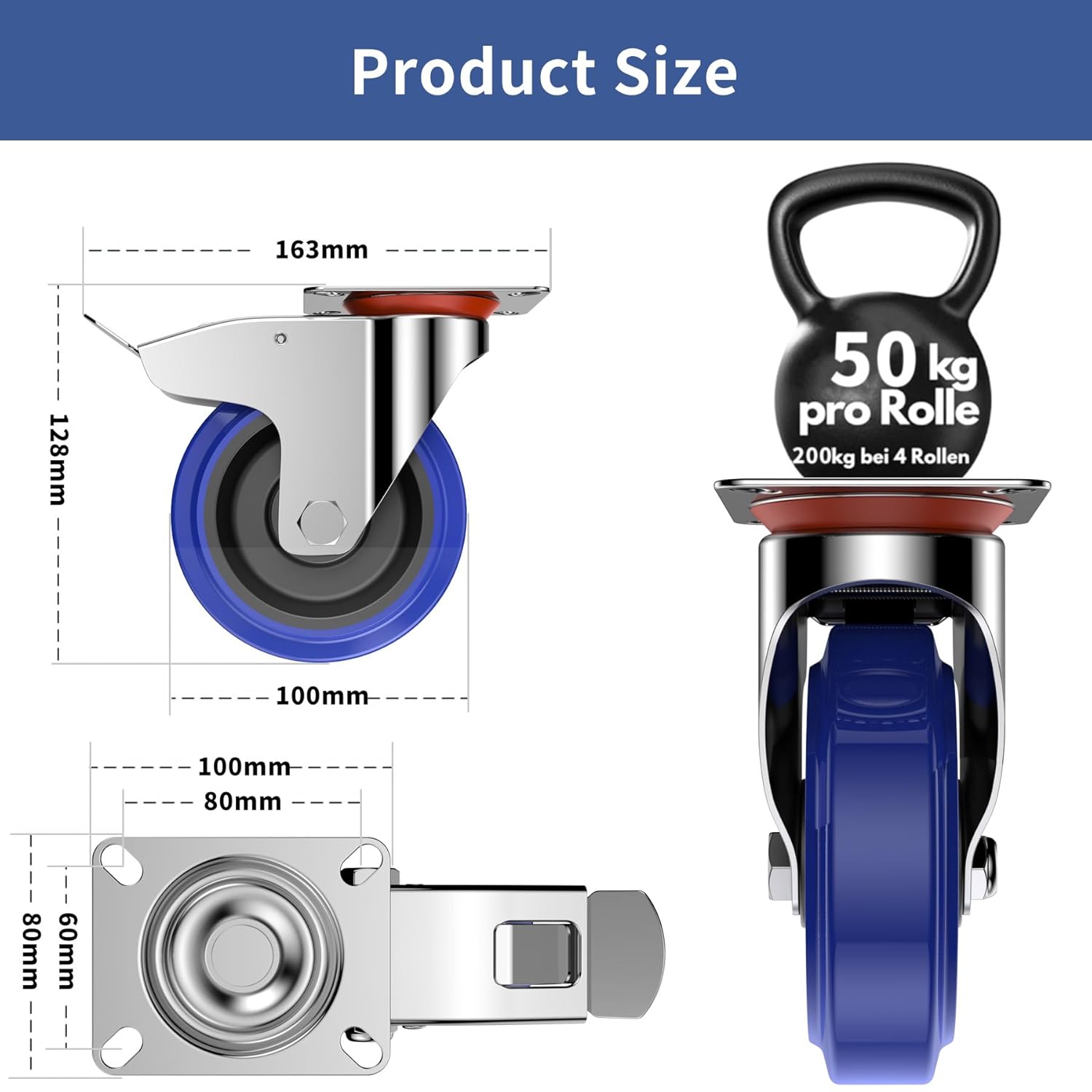 Thumbnail 1 de Forever Speed Schwerlastrollen 100 mm 4er Set