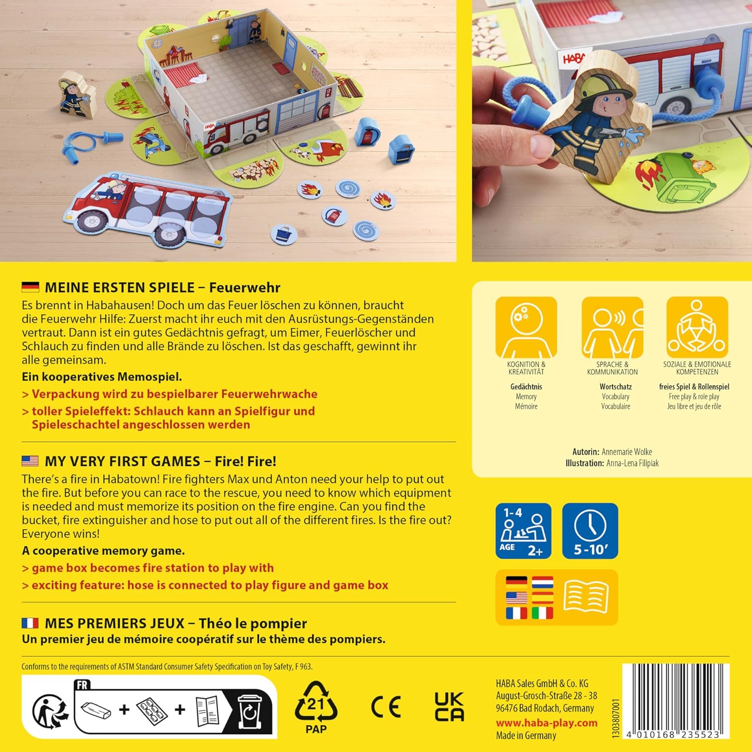 Detalle 2 de HABA Feuerwehr Spiel ab 2 Jahren