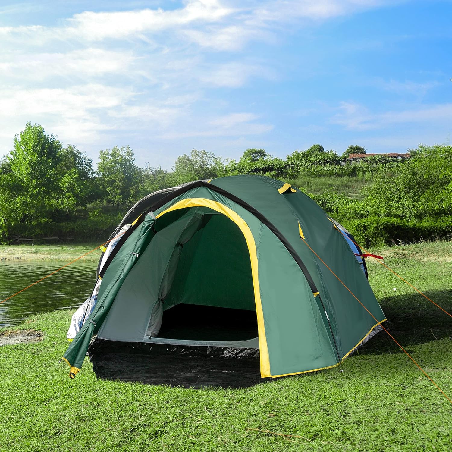 Thumbnail 1 de Outsunny Tente de Camping 2–3 Personnes, Tente dôme étanche légère et ventilée