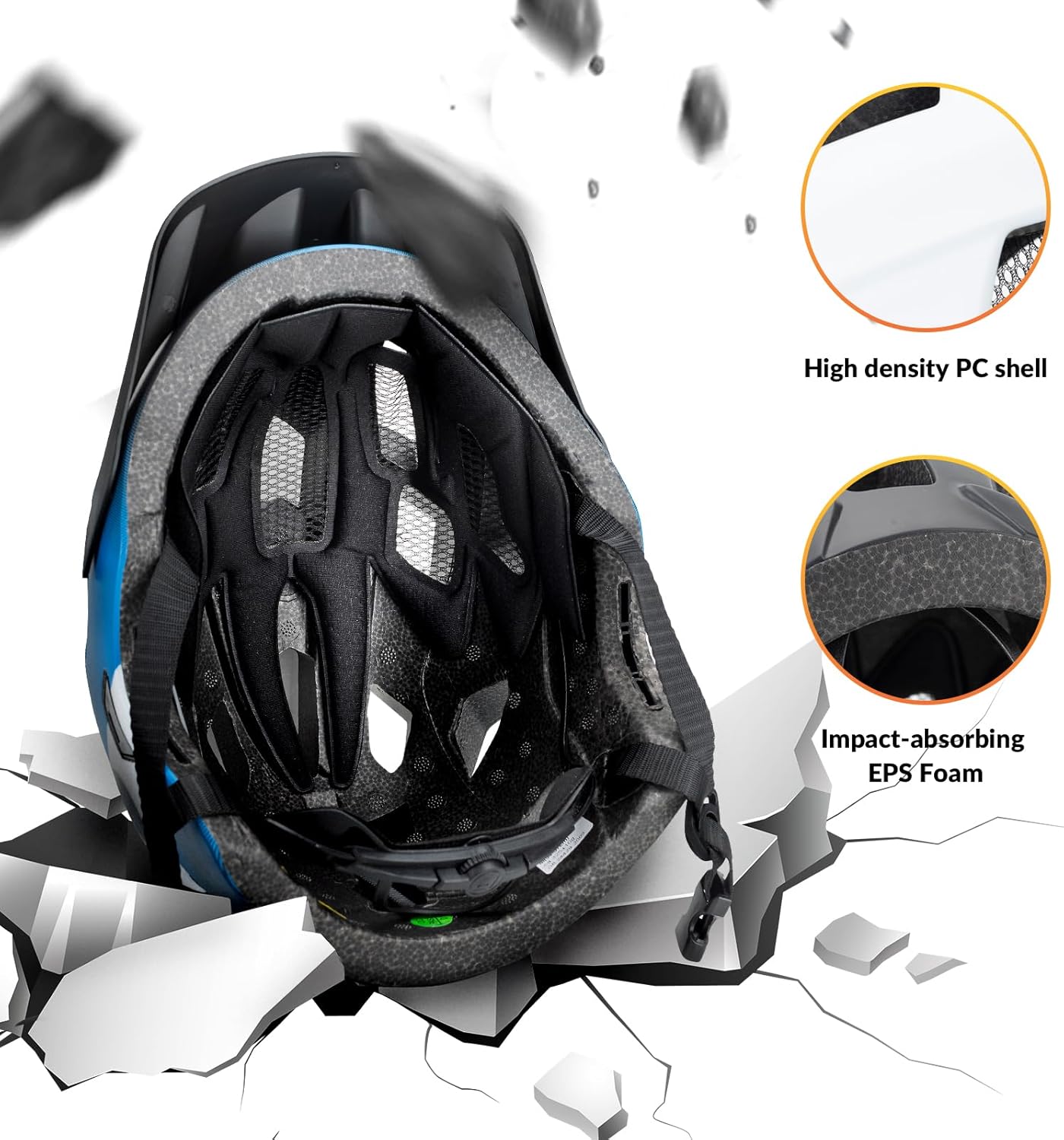 Detalle de ROCKBROS Kids Full Face Helmet: Adjustable Switchable Protection for Active Kids