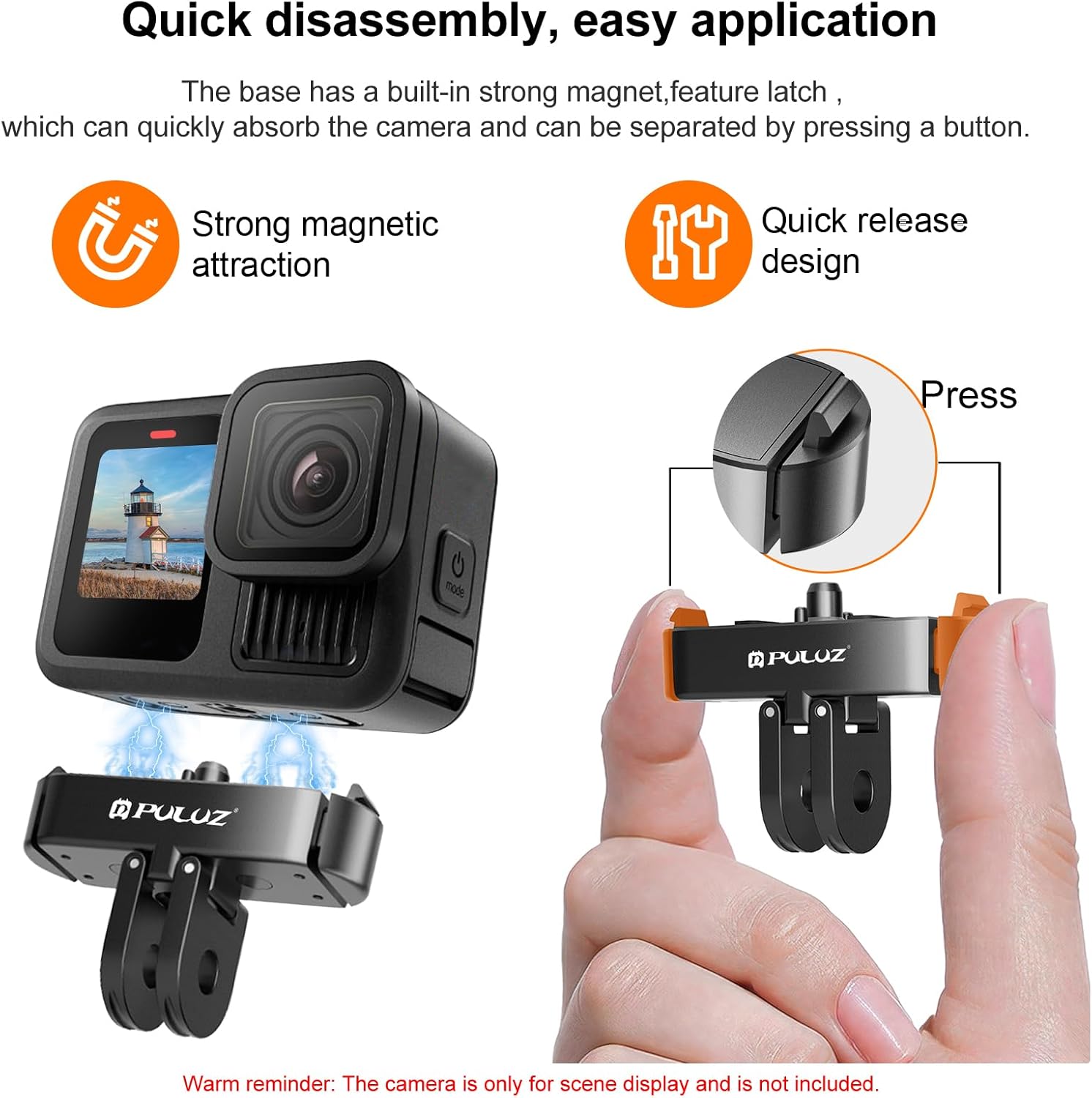 Detalle 2 de PULUZ Quick Release Magnetic Latch Mount for GoPro HERO13 Series