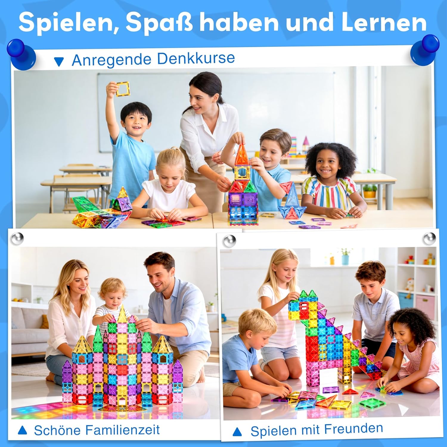 Thumbnail 4 de WOOBLO Magnetische Bausteine (42 Teile) – Magnetspiel für Kinder ab 3 Jahren