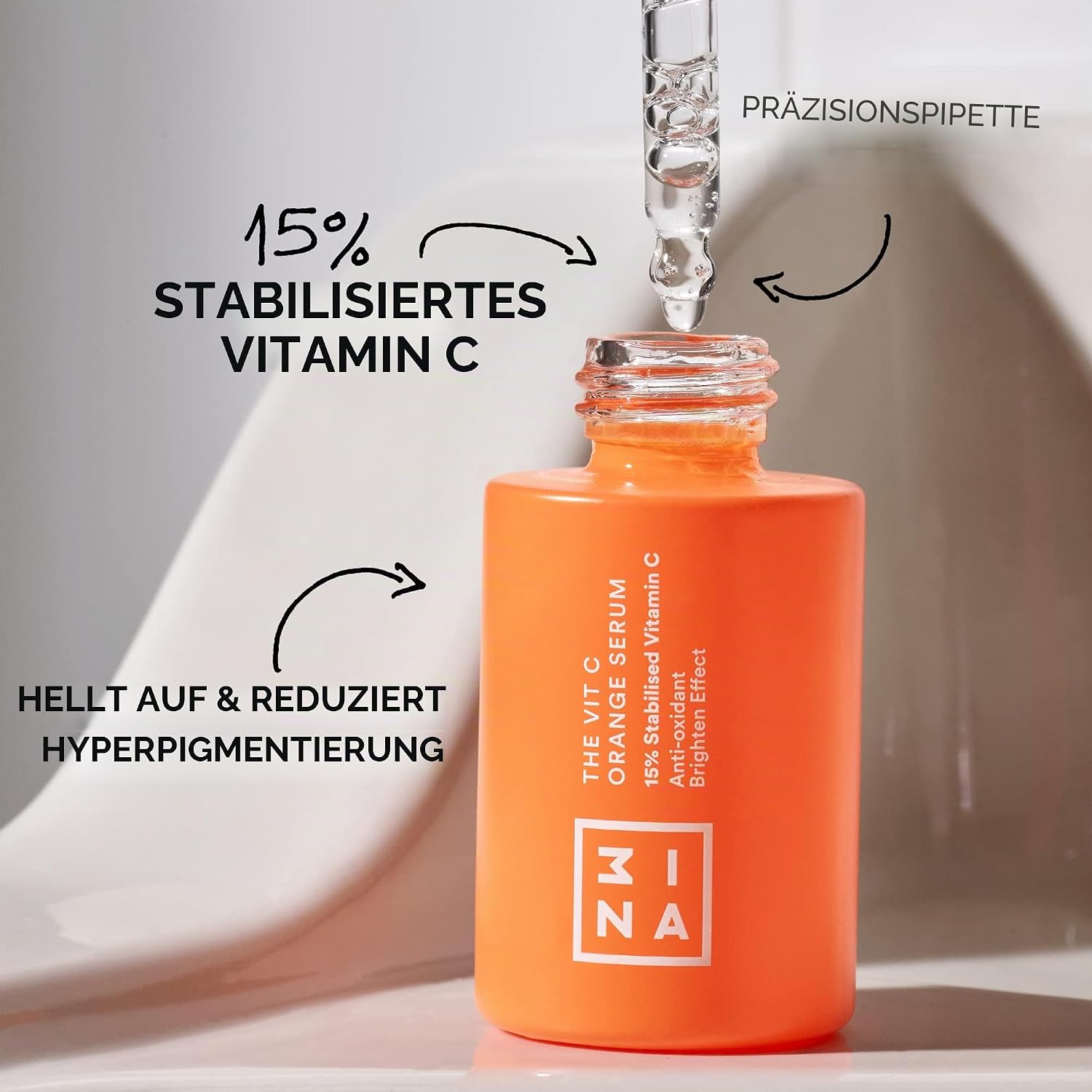 Thumbnail 1 de 3INA MAKEUP The Vit C Orange Serum – 15% stabiles Vitamin-C-Serum für das Gesicht