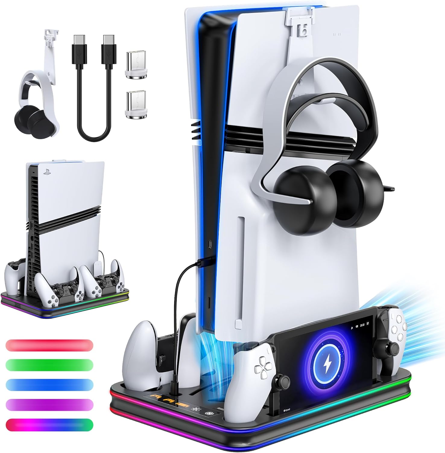 Detalle de FYOUNG All in One Cooling Stand & Charger Station for PS5 / Portal & Controller